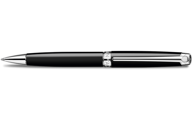 Caran d'Ache Silver-Plated, Rhodium-Coated LÉMAN™ EBONY BLACK Długopis