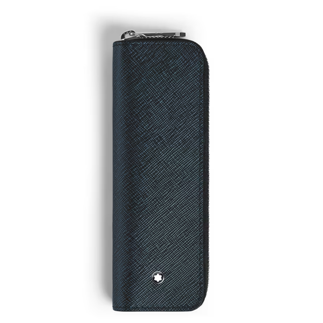 Montblanc Sartorial Etui na Jeden Artykuł Piśmienniczy na zamek Tweed Blue