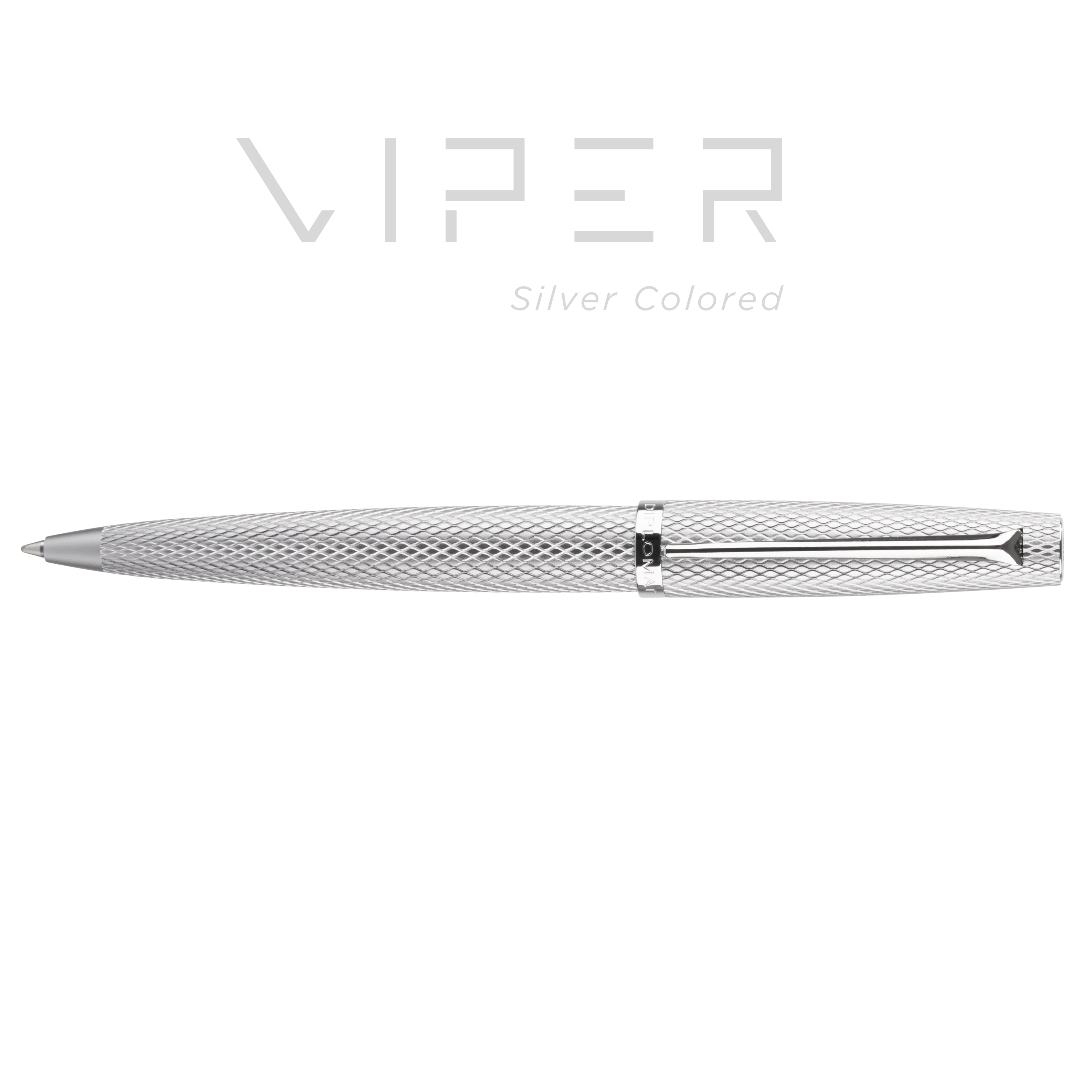Diplomat Guilloche Viper Silver Długopis